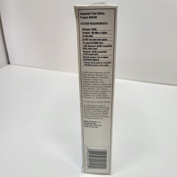 New Sealed Jeopardy! 2nd Edition (PC,‎ 2000) Hasbro Interactive - Picture 3 of 6